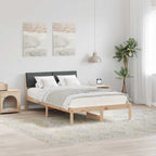 Bettgestell Braun und Dunkelgrau 120 x 190 cm Massivholz Kiefer