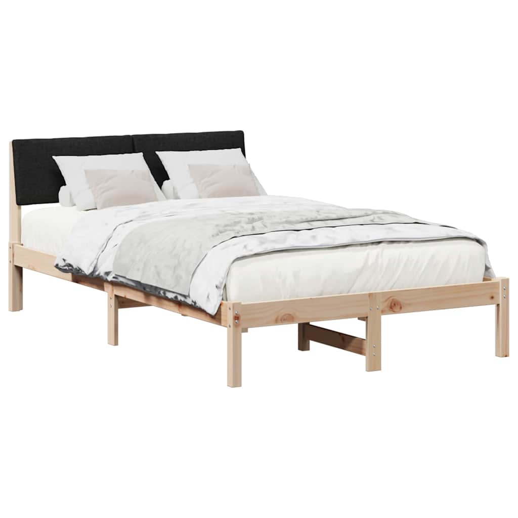 Bettgestell Braun und Schwarz 120 x 190 cm Massivholz Kiefer