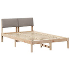 Bettgestell Braun und Taupe 120 x 190 cm Massivholz Kiefer