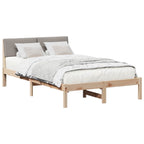 Bettgestell Braun und Taupe 120 x 190 cm Massivholz Kiefer