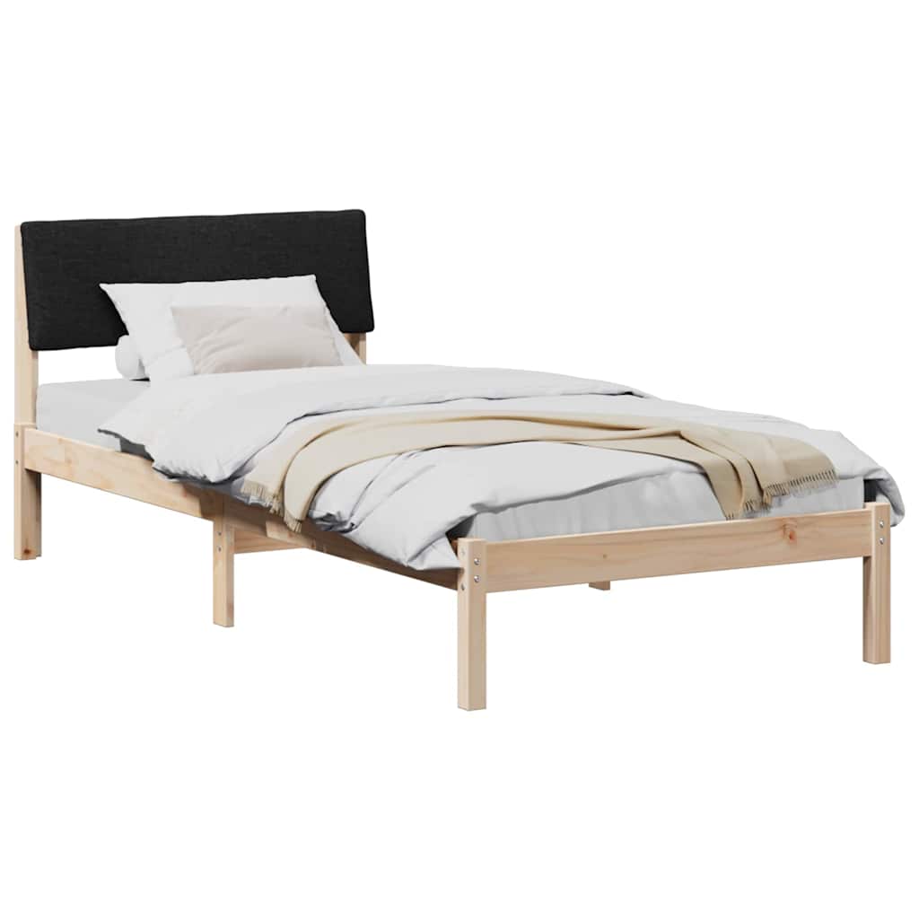 Bettgestell Braun und Schwarz 100 x 200 cm Massivholz Kiefer