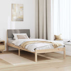 Bettgestell Braun und Taupe 100 x 200 cm Massivholz Kiefer