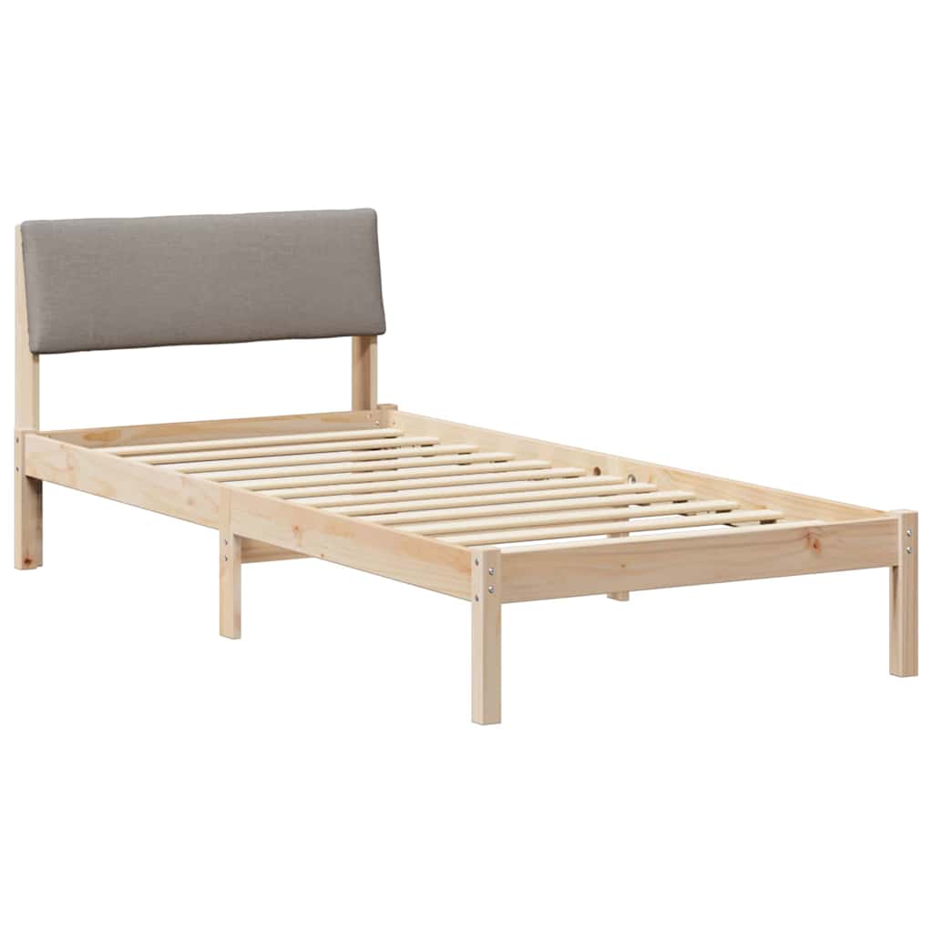 Bettgestell Braun und Taupe 100 x 200 cm Massivholz Kiefer