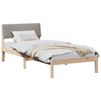 Bettgestell Braun und Taupe 100 x 200 cm Massivholz Kiefer