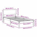 Bettgestell Braun und Taupe 100 x 200 cm Massivholz Kiefer