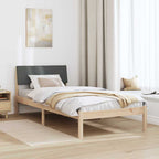Bettgestell Braun und Dunkelgrau 90 x 200 cm Massivholz Kiefer