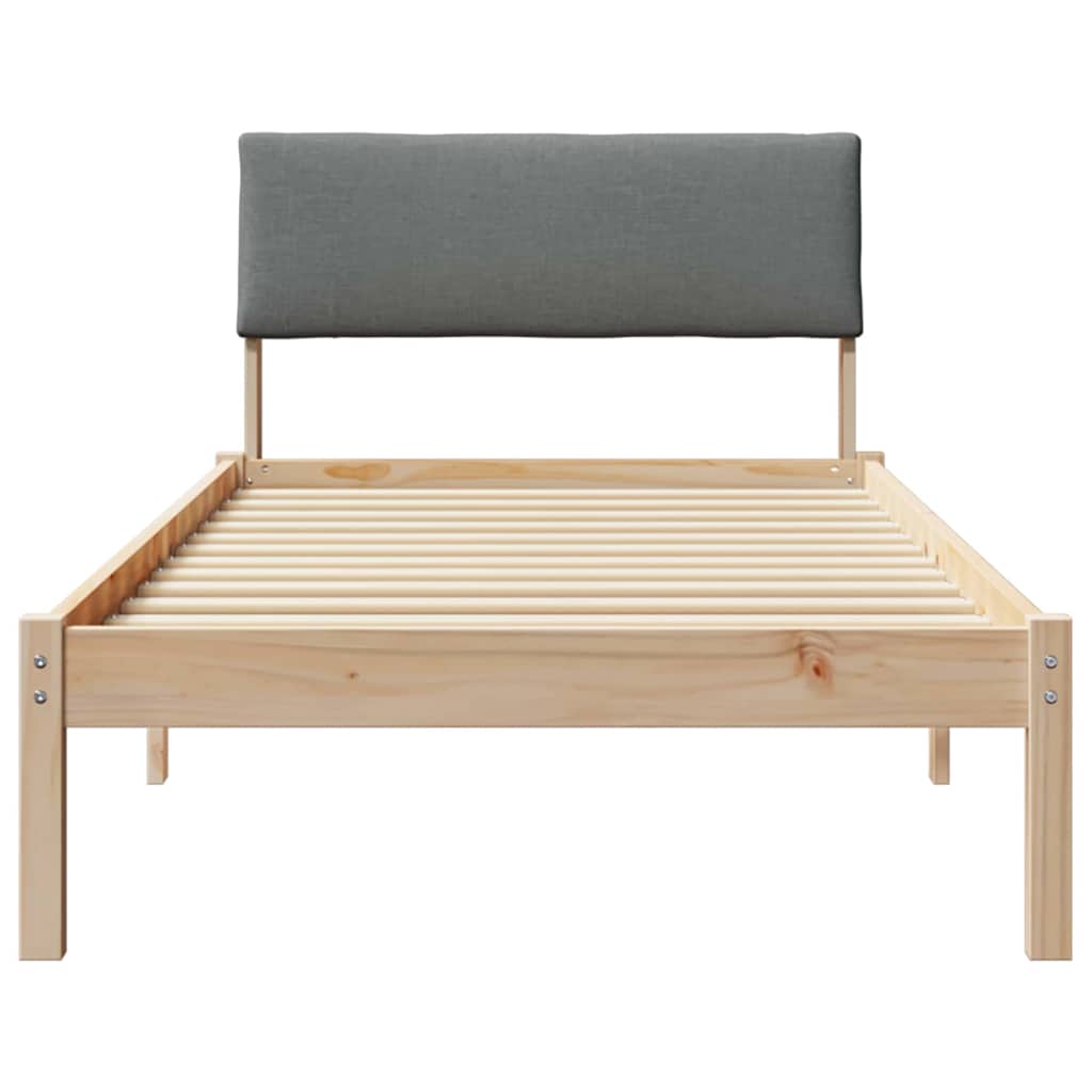 Bettgestell Braun und Dunkelgrau 90 x 200 cm Massivholz Kiefer