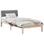 Bettgestell Braun und Dunkelgrau 90 x 200 cm Massivholz Kiefer