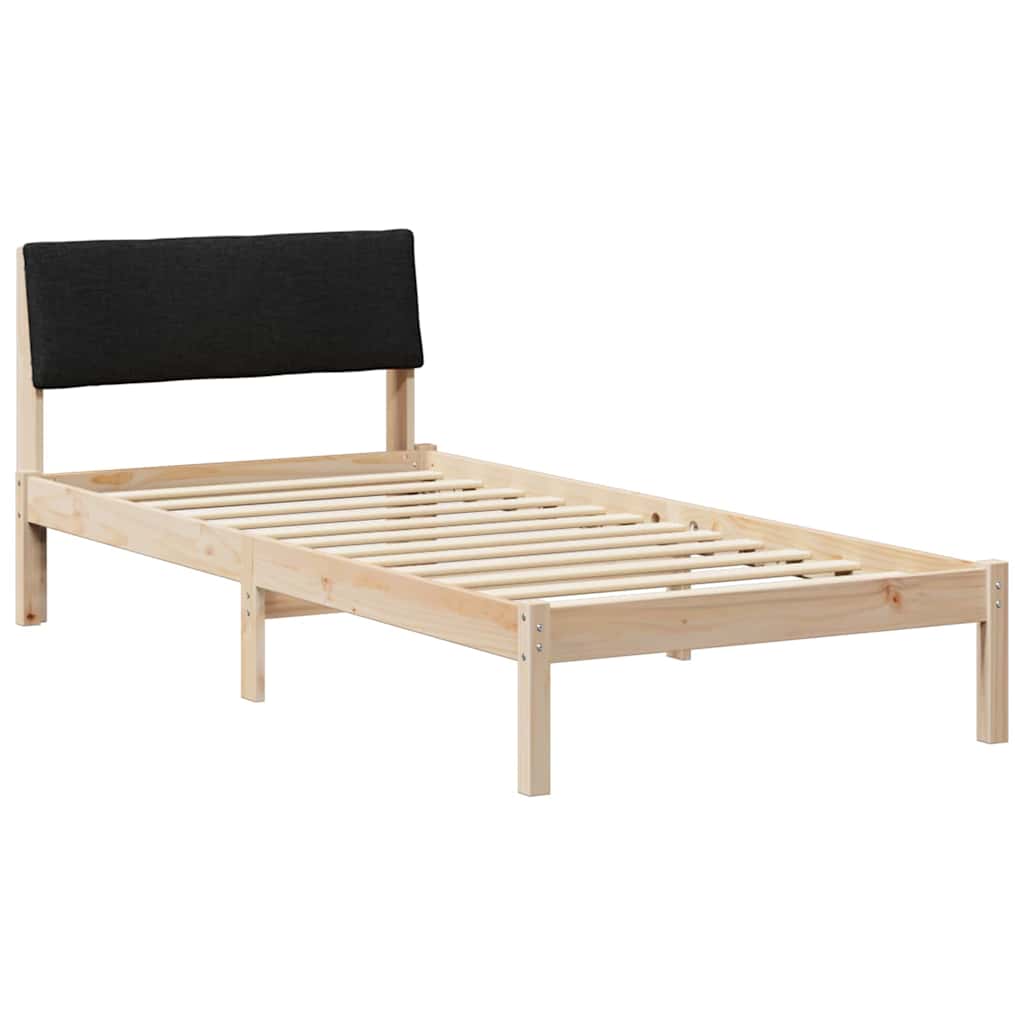 Bettgestell Braun und Schwarz 90 x 200 cm Massivholz Kiefer