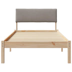 Bettgestell Braun und Taupe 90 x 200 cm Massivholz Kiefer
