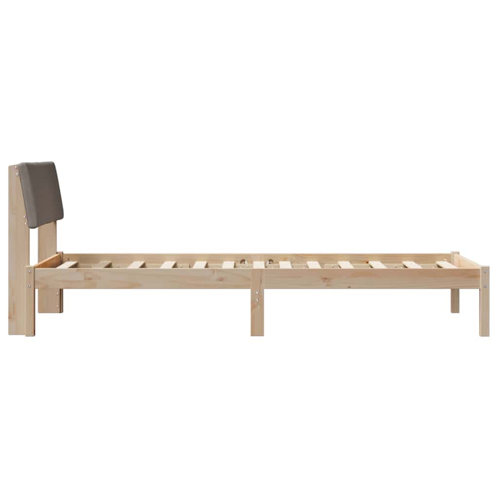Bettgestell Braun und Taupe 90 x 200 cm Massivholz Kiefer