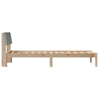 Bettgestell Braun und hellgrau 80 x 200 cm Massivholz Kiefer