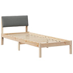 Bettgestell Braun und Dunkelgrau 80 x 200 cm Massivholz Kiefer