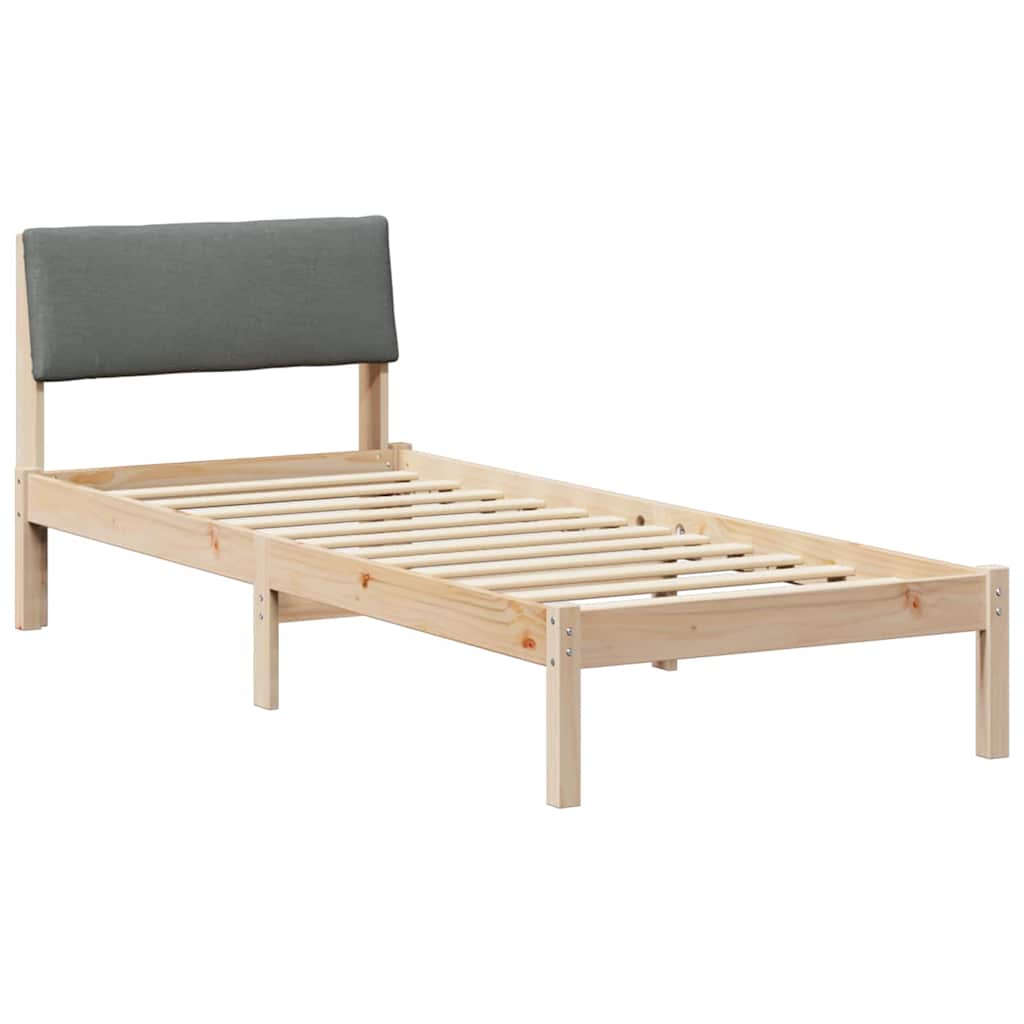 Bettgestell Braun und Dunkelgrau 80 x 200 cm Massivholz Kiefer