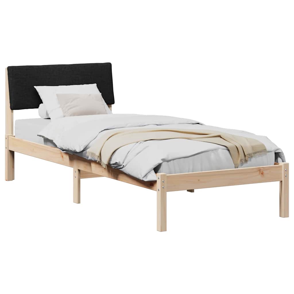 Bettgestell Braun und Schwarz 80 x 200 cm Massivholz Kiefer