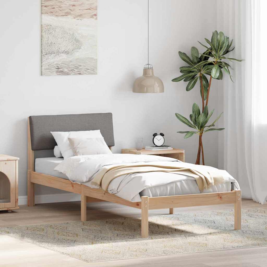 Bettgestell Braun und Taupe 80 x 200 cm Massivholz Kiefer