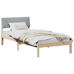 Bettgestell Braun und hellgrau 90 x 190 cm Massivholz Kiefer