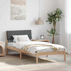 Bettgestell Braun und Dunkelgrau 90 x 190 cm Massivholz Kiefer