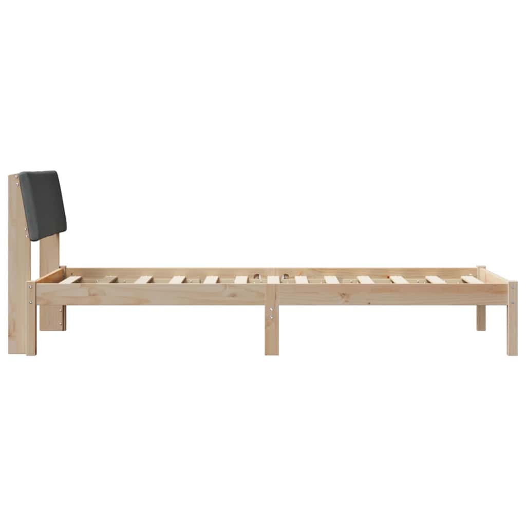 Bettgestell Braun und Dunkelgrau 90 x 190 cm Massivholz Kiefer
