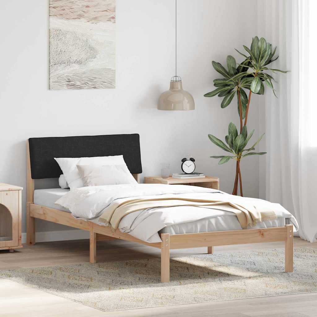 Bettgestell Braun und Schwarz 90 x 190 cm Massivholz Kiefer