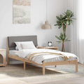 Bettgestell Braun und Taupe 90 x 190 cm Massivholz Kiefer