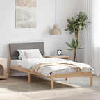 Bettgestell Braun und Taupe 90 x 190 cm Massivholz Kiefer
