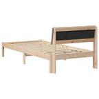 Bettgestell Braun und Taupe 90 x 190 cm Massivholz Kiefer