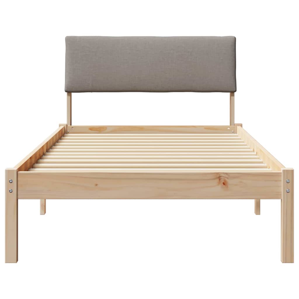 Bettgestell Braun und Taupe 90 x 190 cm Massivholz Kiefer