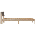 Bettgestell Braun und Taupe 90 x 190 cm Massivholz Kiefer