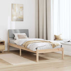 Bettgestell Braun und hellgrau 75 x 190 cm Massivholz Kiefer