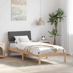 Bettgestell Braun und Dunkelgrau 75 x 190 cm Massivholz Kiefer