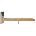 Bettgestell Braun und Dunkelgrau 75 x 190 cm Massivholz Kiefer