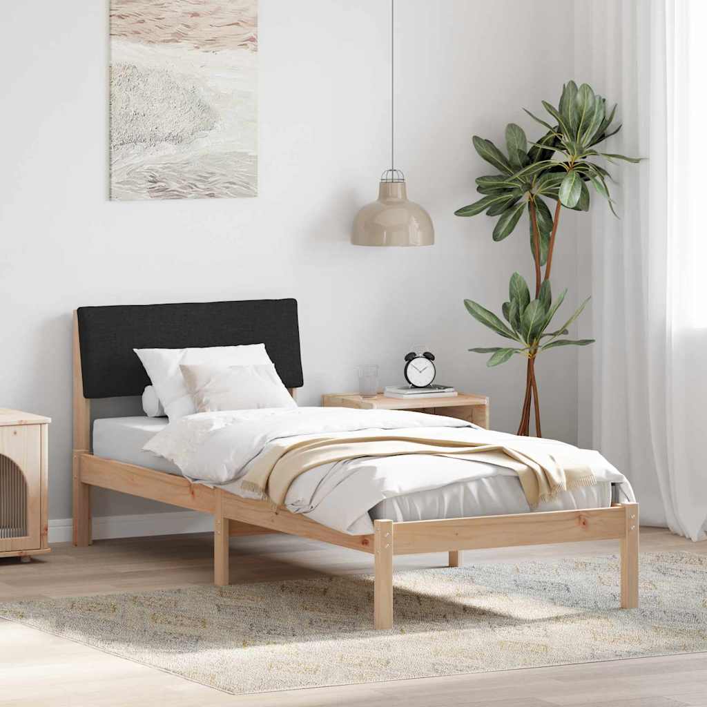 Bettgestell Braun und Schwarz 75 x 190 cm Massivholz Kiefer