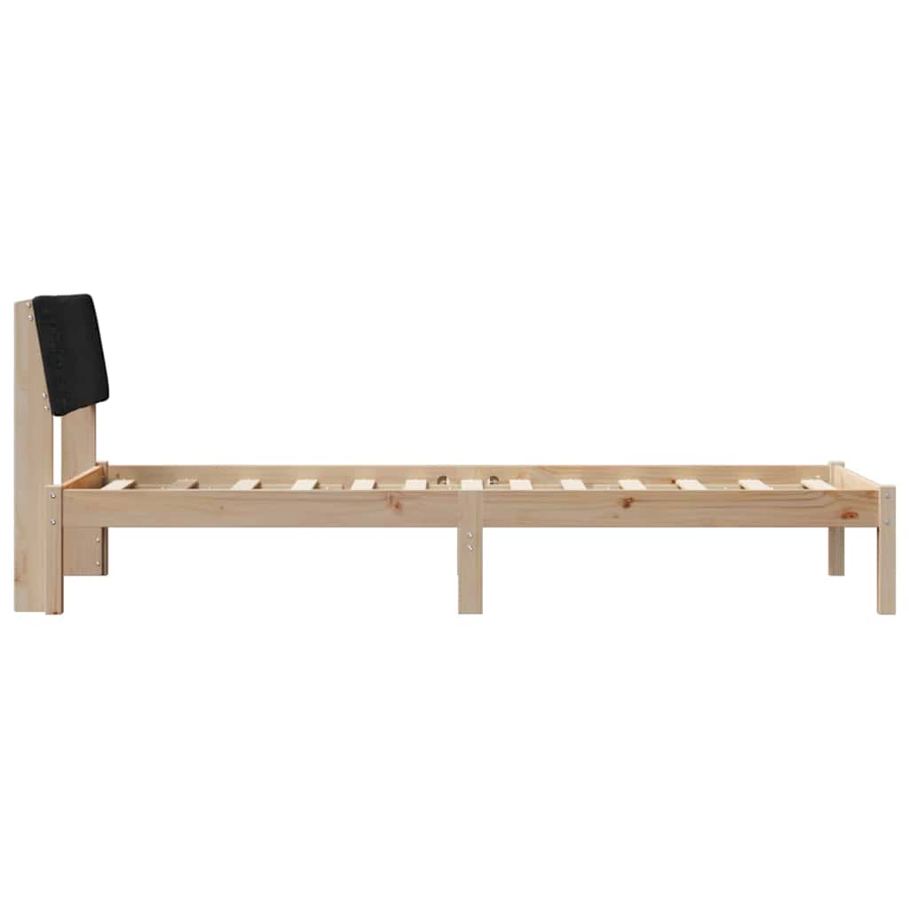 Bettgestell Braun und Schwarz 75 x 190 cm Massivholz Kiefer