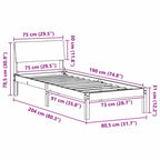 Bettgestell Braun und Schwarz 75 x 190 cm Massivholz Kiefer