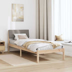 Bettgestell Braun und Taupe 75 x 190 cm Massivholz Kiefer