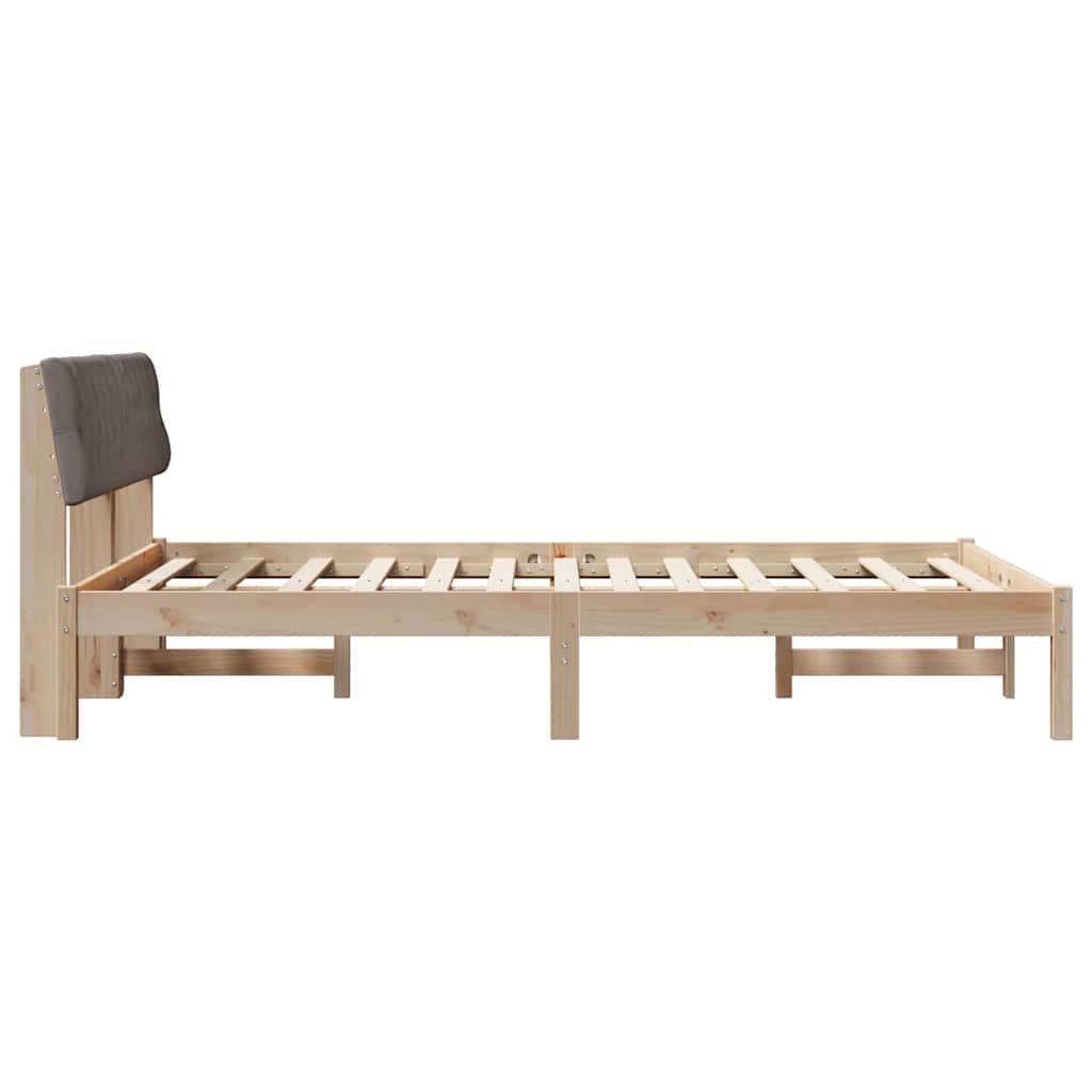 Bettgestell Braun und Taupe 160 x 200 cm Massivholz Kiefer