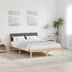Bettgestell Braun und Dunkelgrau 150 x 200 cm Massivholz Kiefer