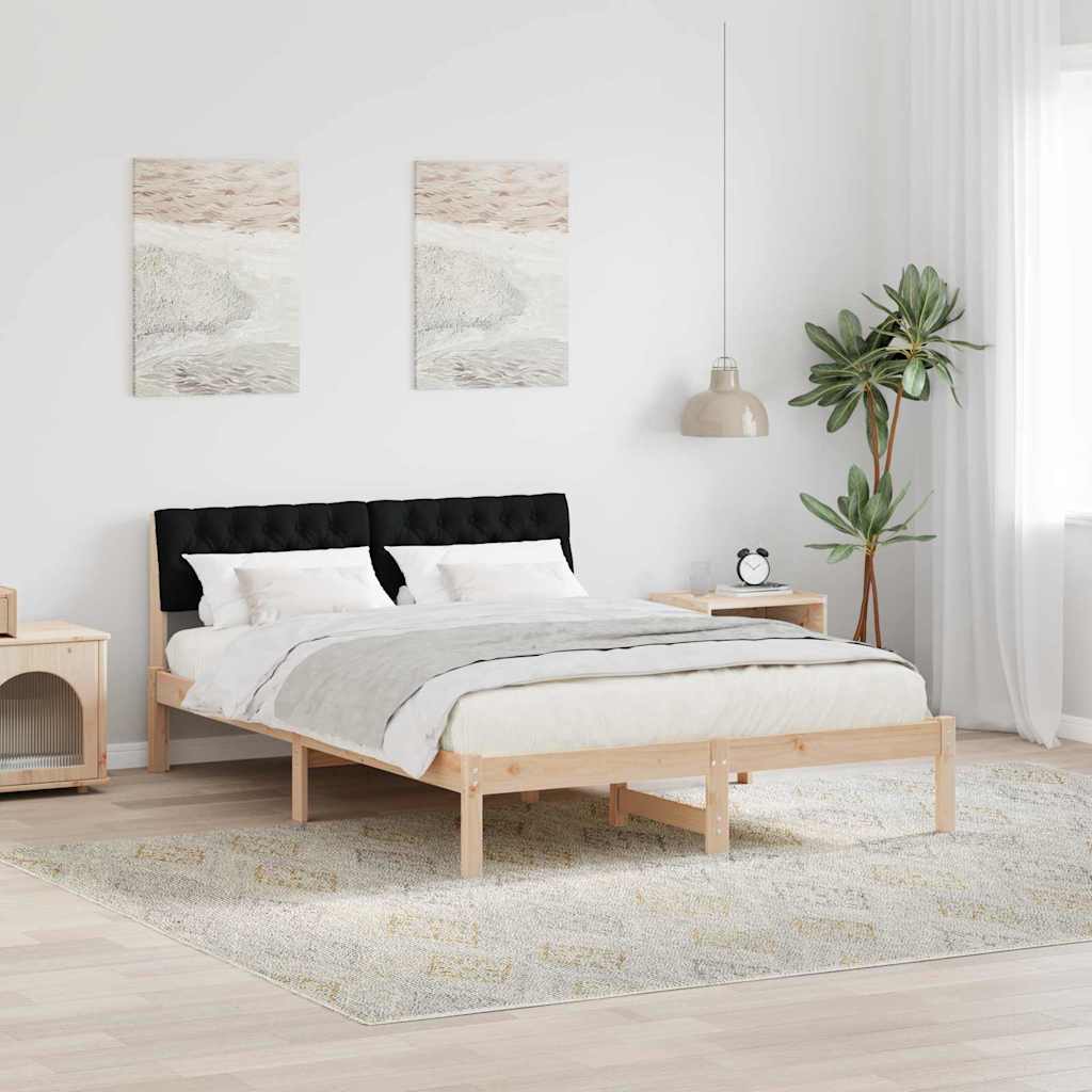 Bettgestell Braun und Schwarz 150 x 200 cm Massivholz Kiefer
