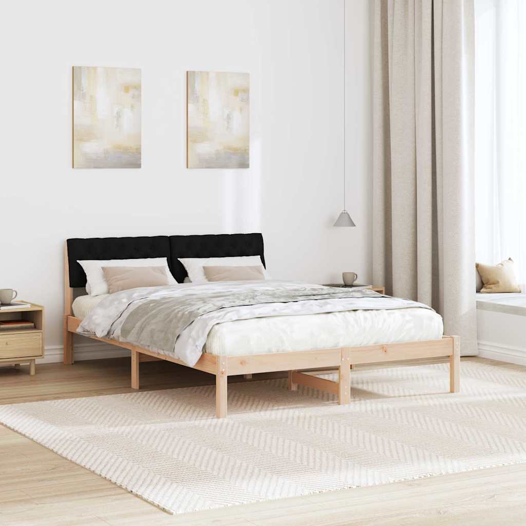 Bettgestell Braun und Schwarz 150 x 200 cm Massivholz Kiefer