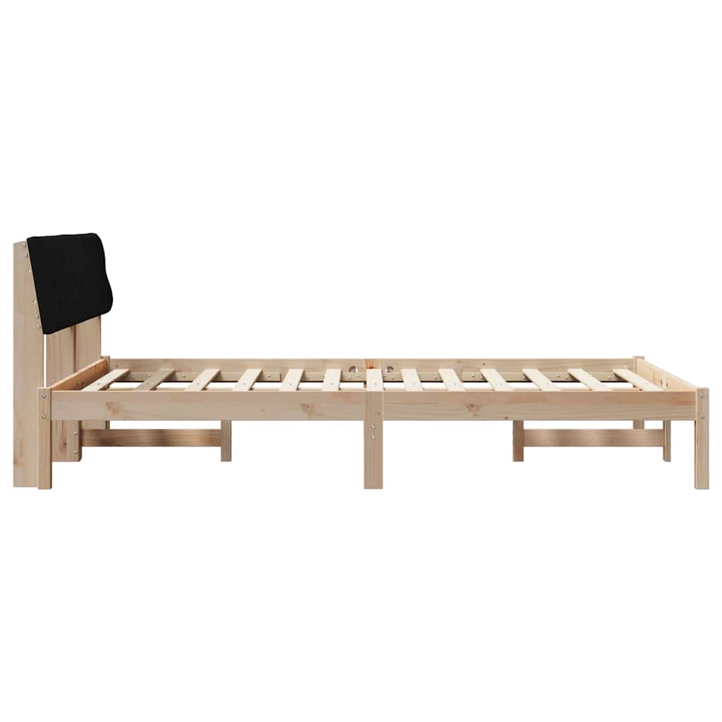 Bettgestell Braun und Schwarz 150 x 200 cm Massivholz Kiefer