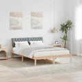 Bettgestell Braun und hellgrau 140 x 200 cm Massivholz Kiefer