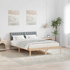 Bettgestell Braun und hellgrau 140 x 200 cm Massivholz Kiefer