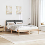 Bettgestell Braun und Dunkelgrau 140 x 200 cm Massivholz Kiefer