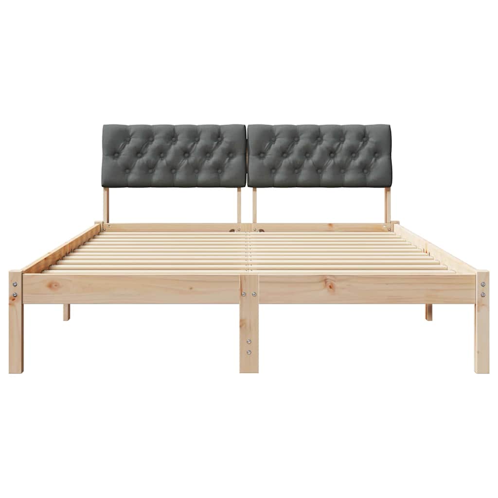 Bettgestell Braun und Dunkelgrau 140 x 200 cm Massivholz Kiefer