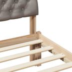 Bettgestell Braun und Taupe 140 x 200 cm Massivholz Kiefer