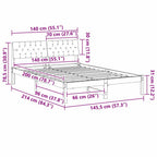 Bettgestell Braun und Taupe 140 x 200 cm Massivholz Kiefer