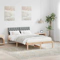 Bettgestell Braun und hellgrau 120 x 200 cm Massivholz Kiefer