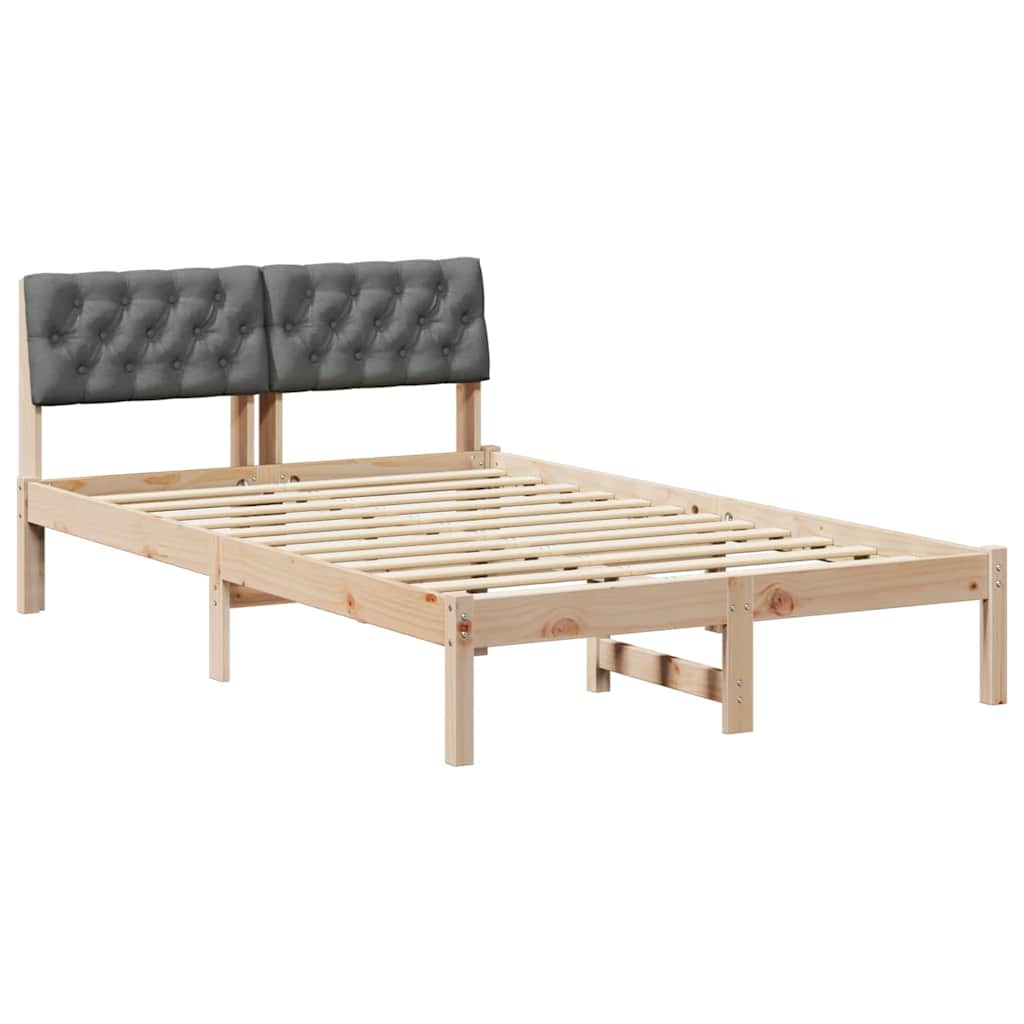 Bettgestell Braun und Dunkelgrau 120 x 200 cm Massivholz Kiefer