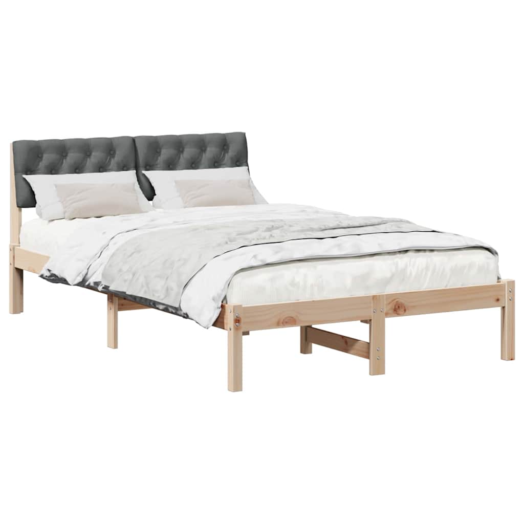 Bettgestell Braun und Dunkelgrau 120 x 200 cm Massivholz Kiefer